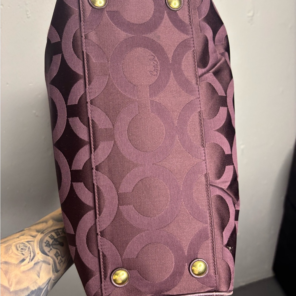 Coach Op Art Bag in Deep Plum - Picture 3 of 5